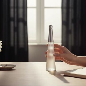 Issey Miyake Silver and Cream EMPTY Fragrance Bottle